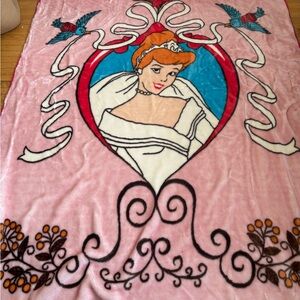Vintage Disney Cinderella Plush LARGE Blanket